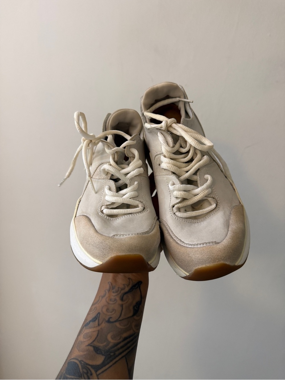 rag & bone White and Tan Low-Top Manston Runner Sneakers - Picture 4 of 14
